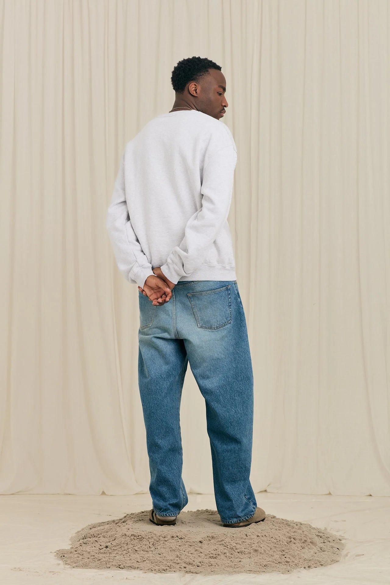 Arbor Antwerp Flower Melange Crewneck - Grey Mel