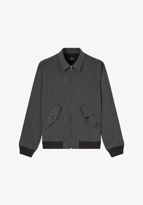 A.P.C. Classic Grey Jacket in a Cotton-Wool Blend – Gris