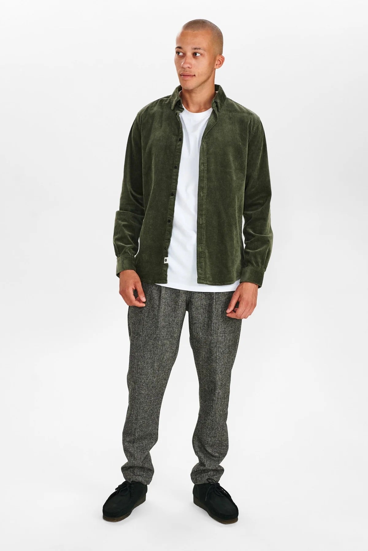 ANERKJENDT | Akleif Corduroy Shirt - Forest Night