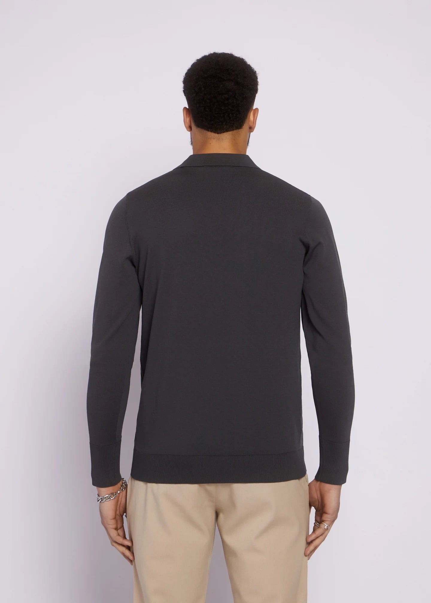 AEDEN | NOLANO POLO KNIT  - DARK SHADOW