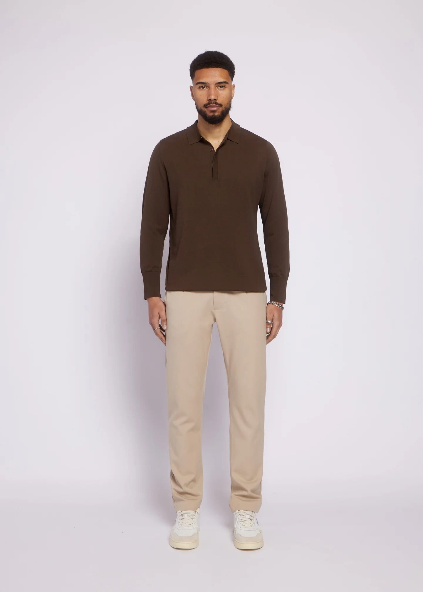AEDEN | NOLANO POLO KNIT - GANACHE