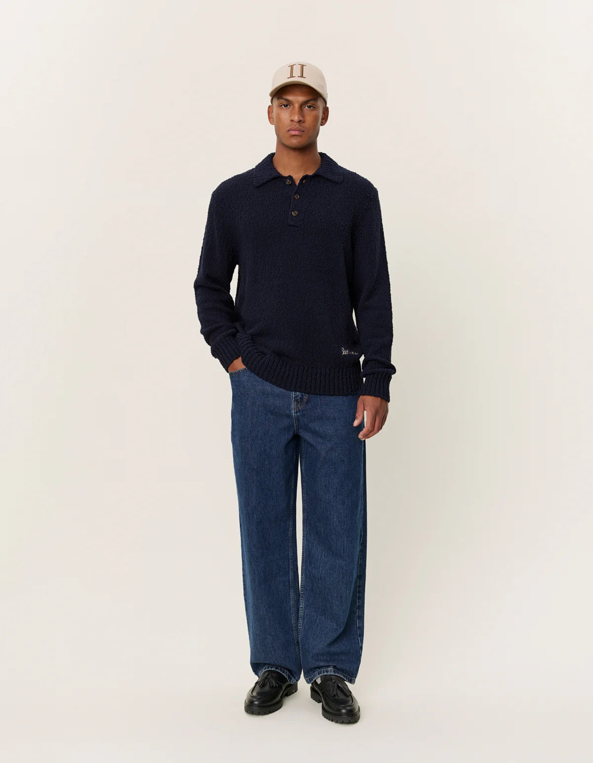 LES DEUX | ERROLCOTTON RUGBY KNIT - NAVY