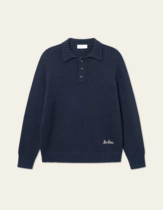 LES DEUX | ERROLCOTTON RUGBY KNIT - NAVY