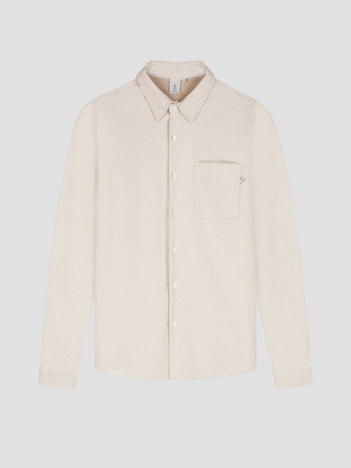 Law of the Sea Troy Soft Herringbone Shirt -Sand
