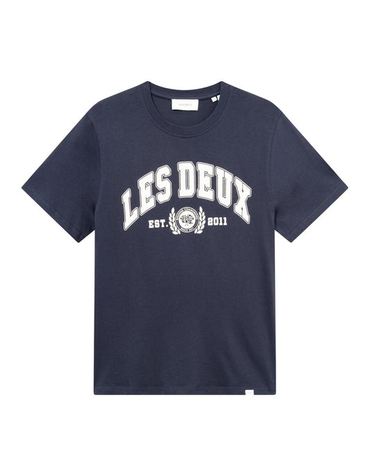 LES DEUX | University T-Shirt - Navy/Lt Ivory