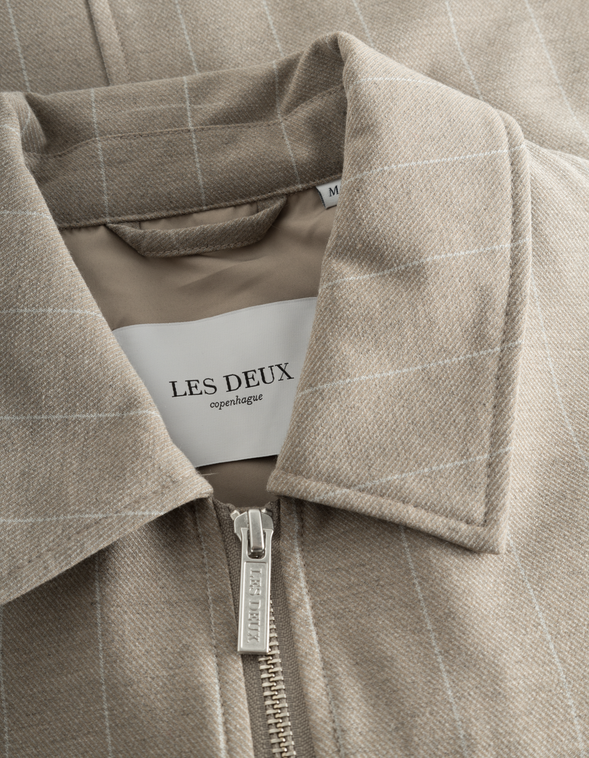 LES DEUX | Como Coach Twill Pinstripe Jacket - Light Sand