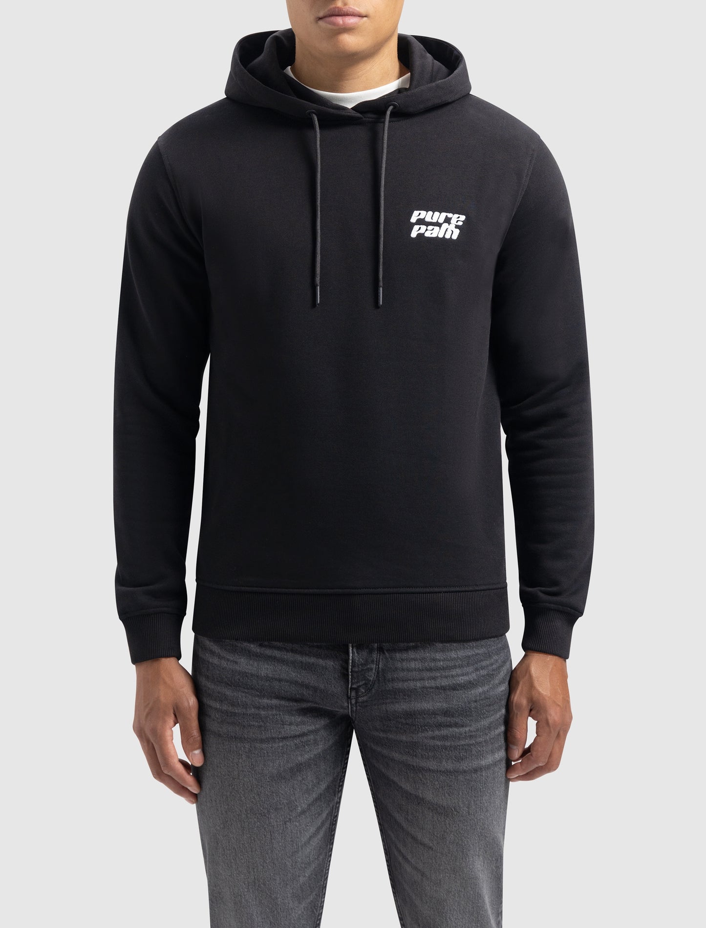 PURE PATH | DIMENSIONAL SCRIPT HOODIE - BLACK
