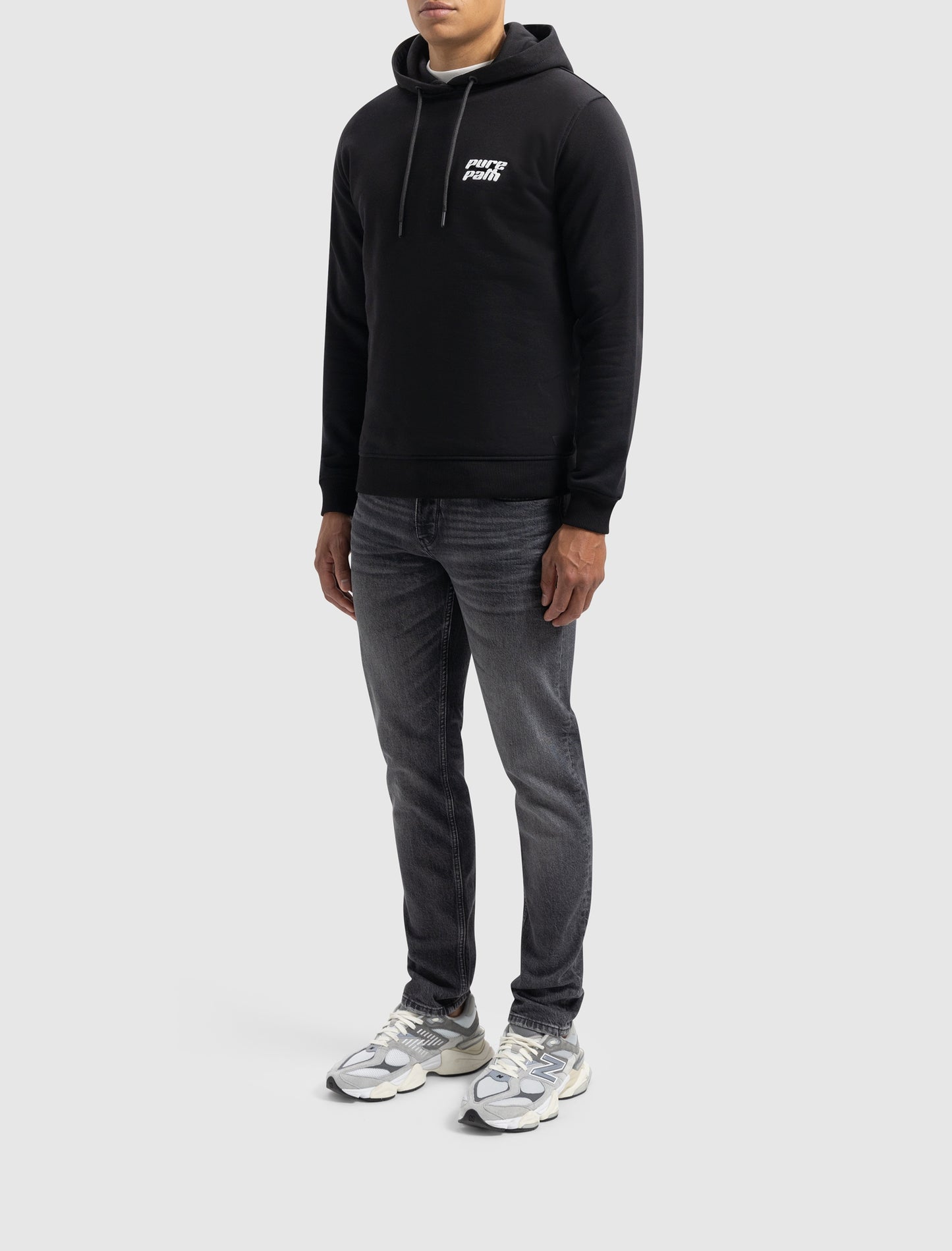 PURE PATH | DIMENSIONAL SCRIPT HOODIE - BLACK