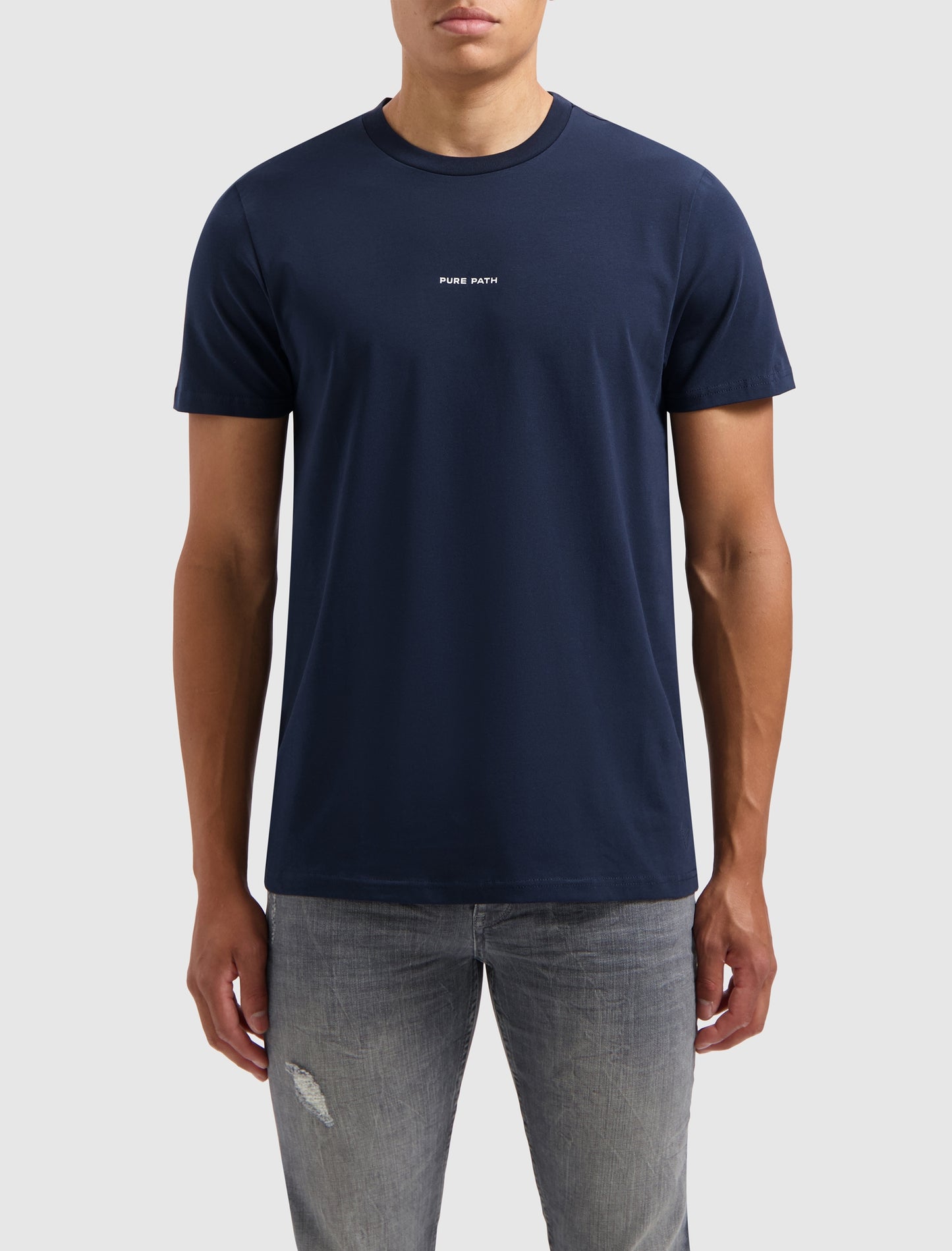 PURE PATH | Liquid Metal Logo T-Shirt - Navy