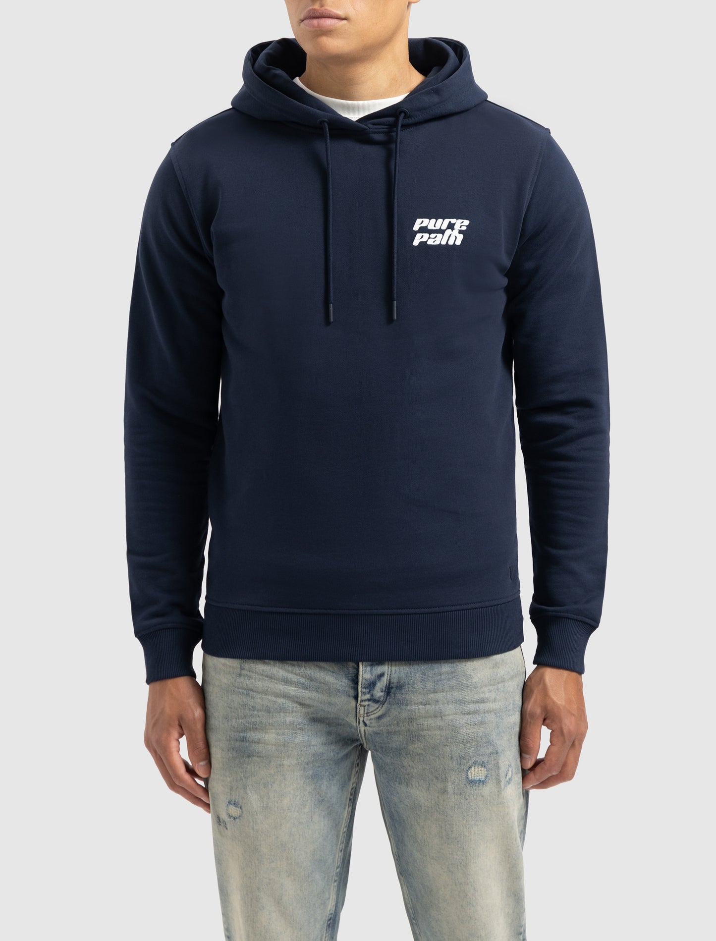 PURE PATH | DIMENSIONAL SCRIPT HOODIE - NAVY