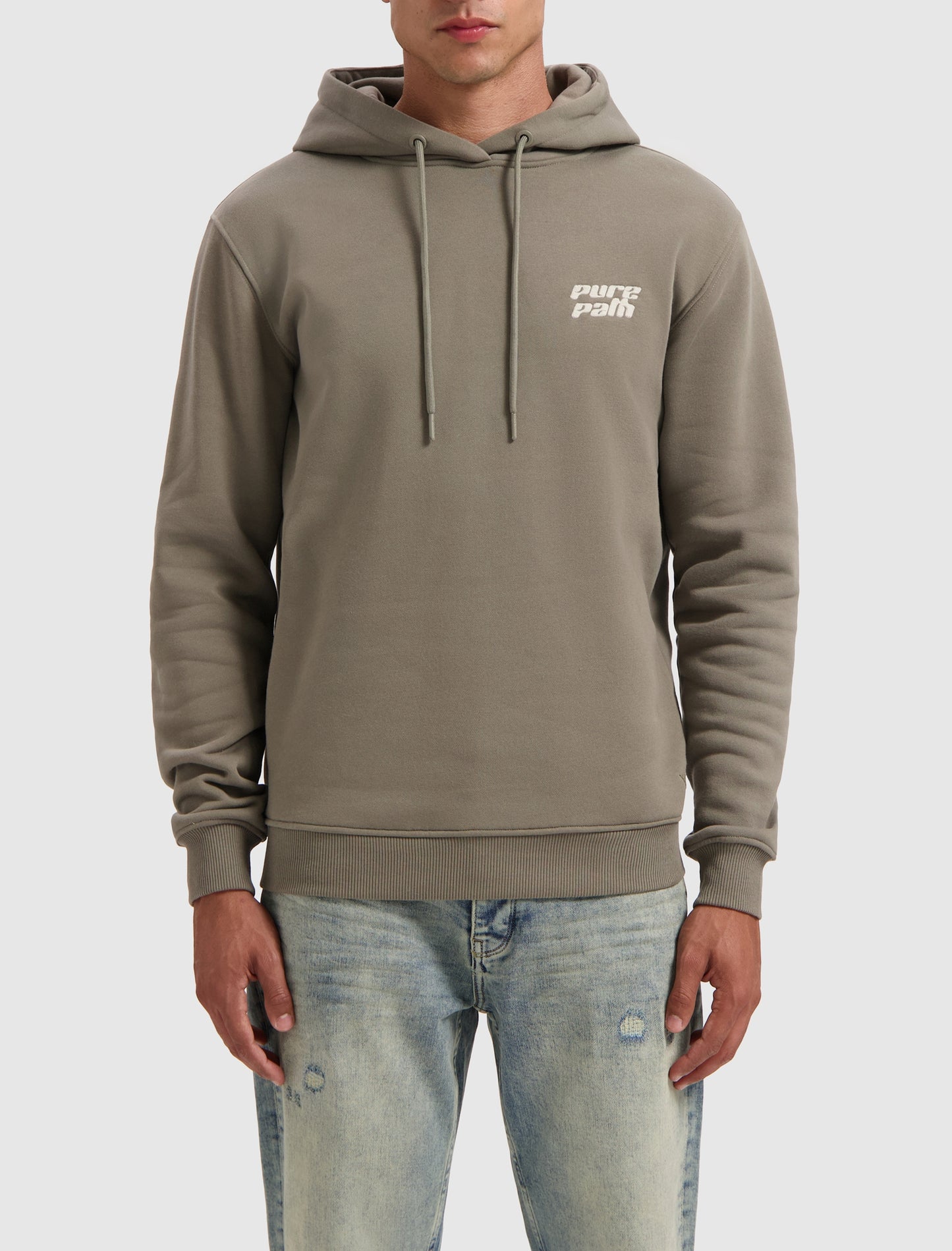 PURE PATH | DIMENSIONAL SCRIPT HOODIE - ARMY GREEN