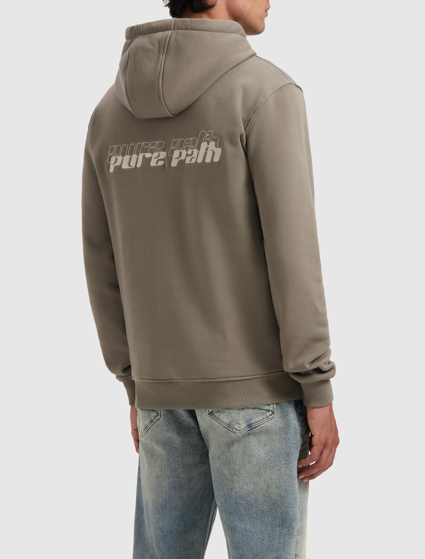 PURE PATH | DIMENSIONAL SCRIPT HOODIE - ARMY GREEN