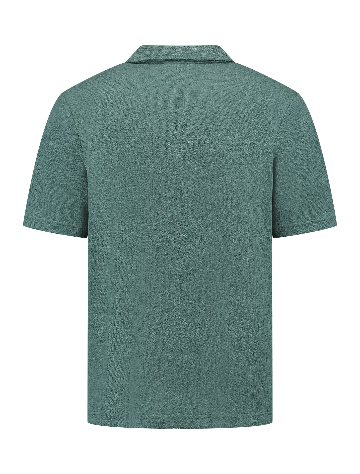 PURE PATH | Boucle Short Sleeve Shirt - Faded Green