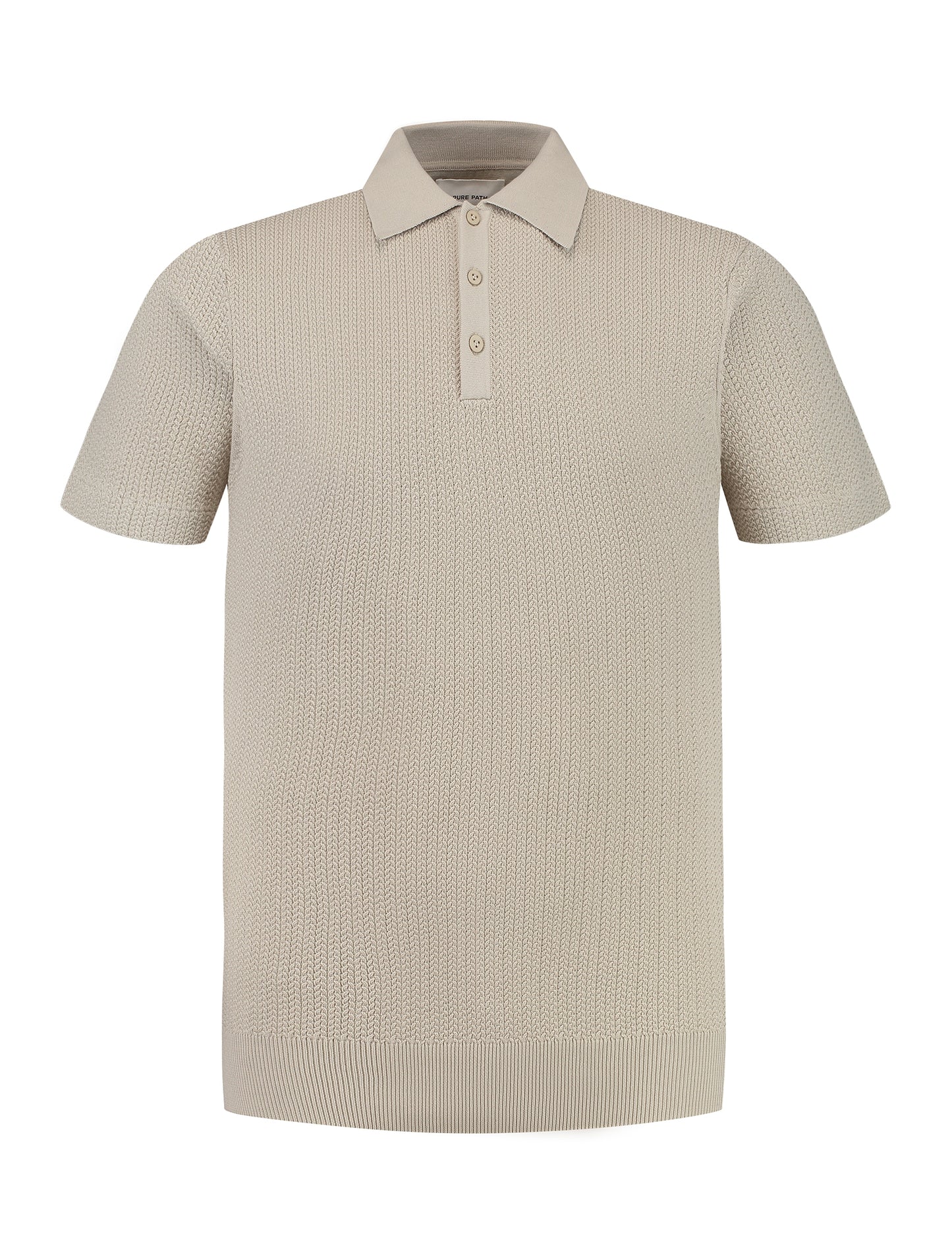 PURE PATH | Structure Knitwear Polo - Sand