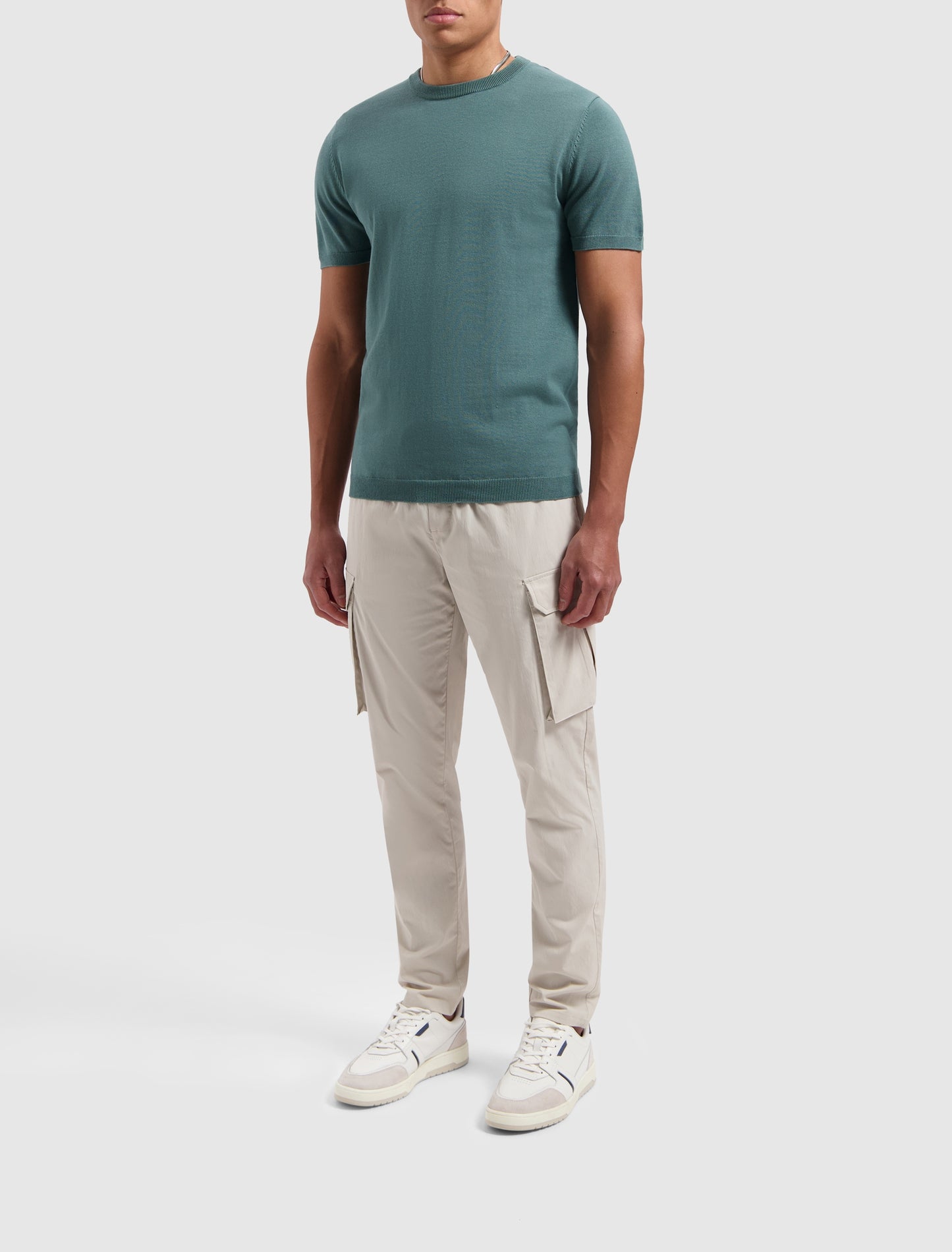PURE PATH | Knitwear T-Shirt - Faded Green