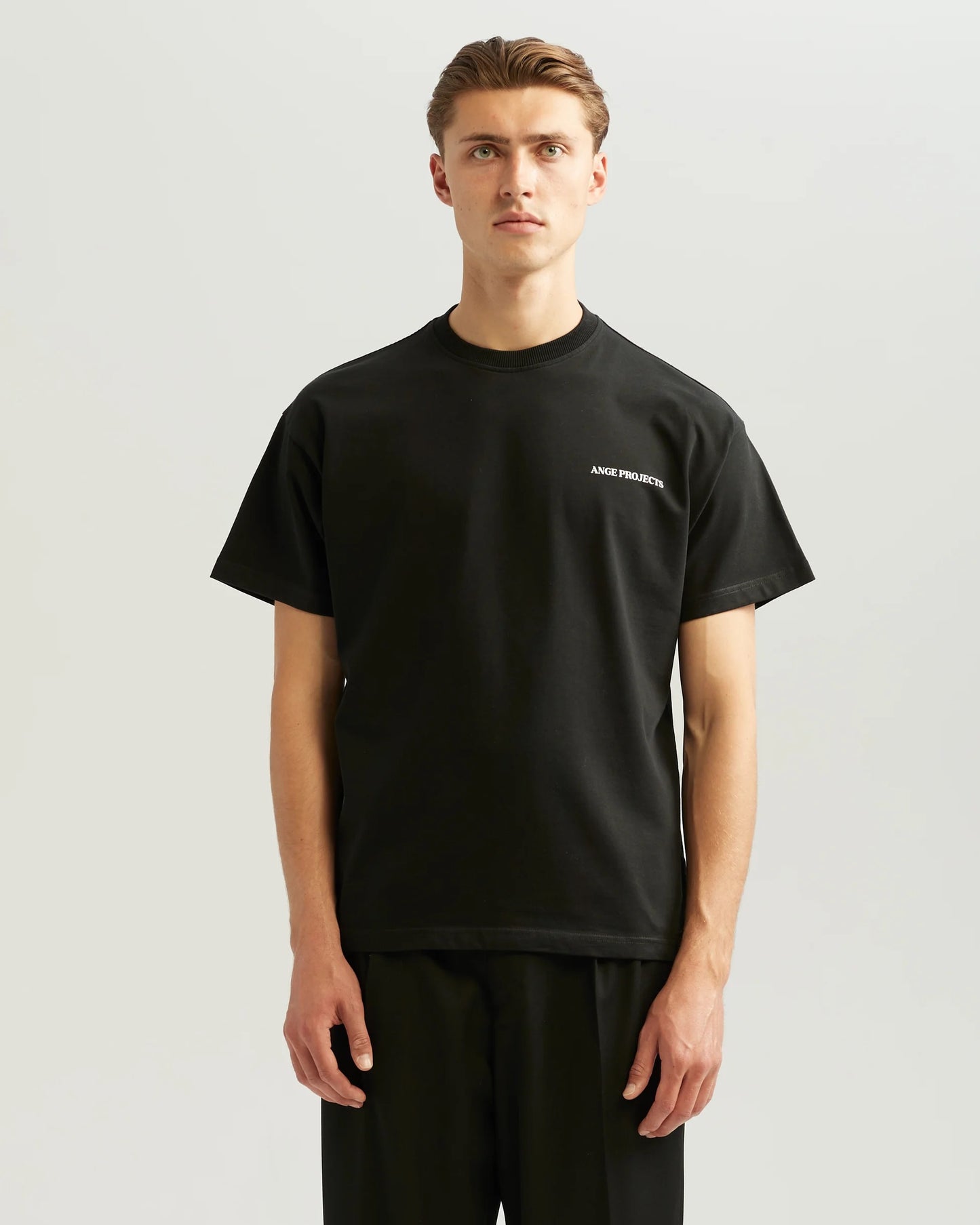 ANGE PROJECTS \ GLASS OF WINE TEE - BLACK