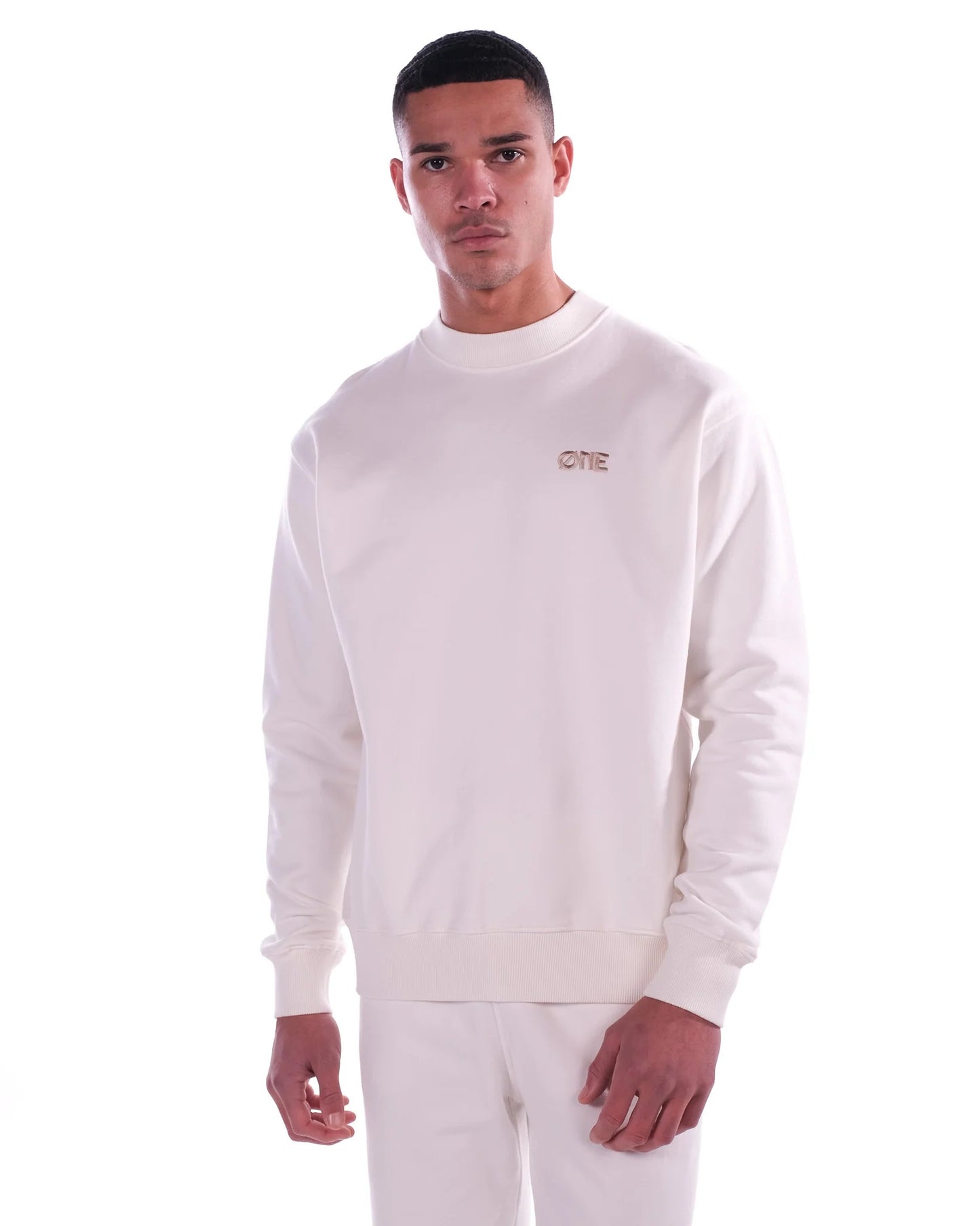 ØNE | Emboidery Logo Sweat - Off White