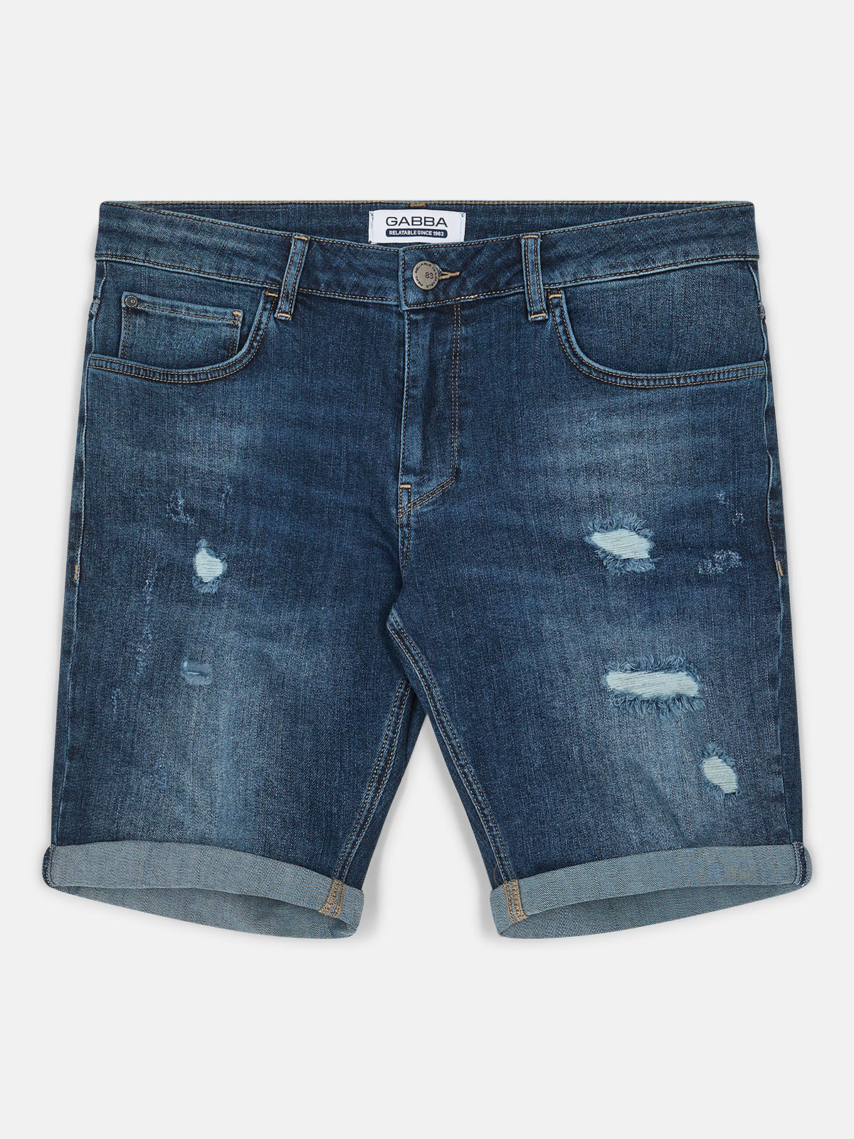 GABBA | Hop Shorts - Blue Destroy Denim