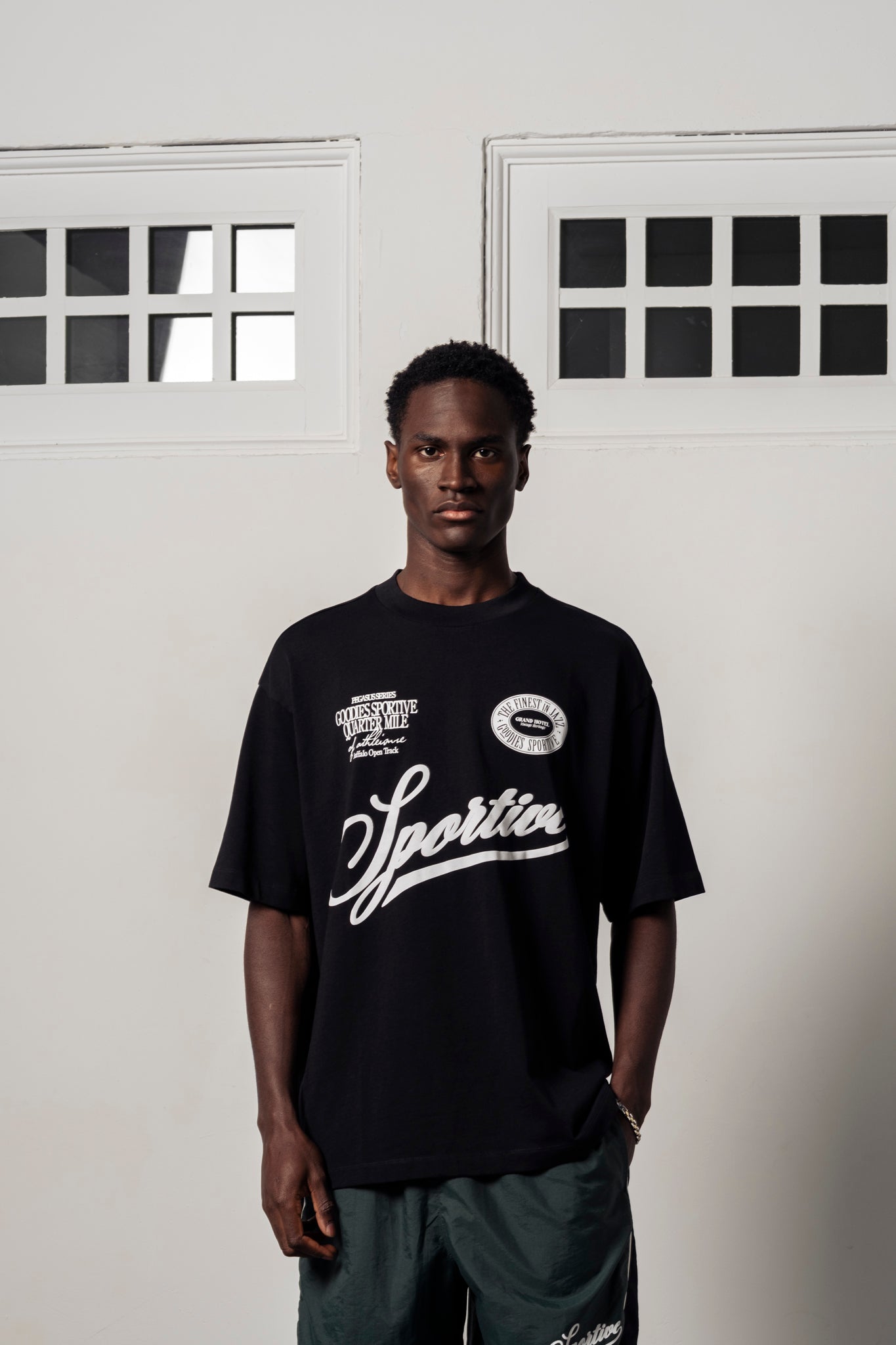 Goodies Sportive Buffalo track tee - Black