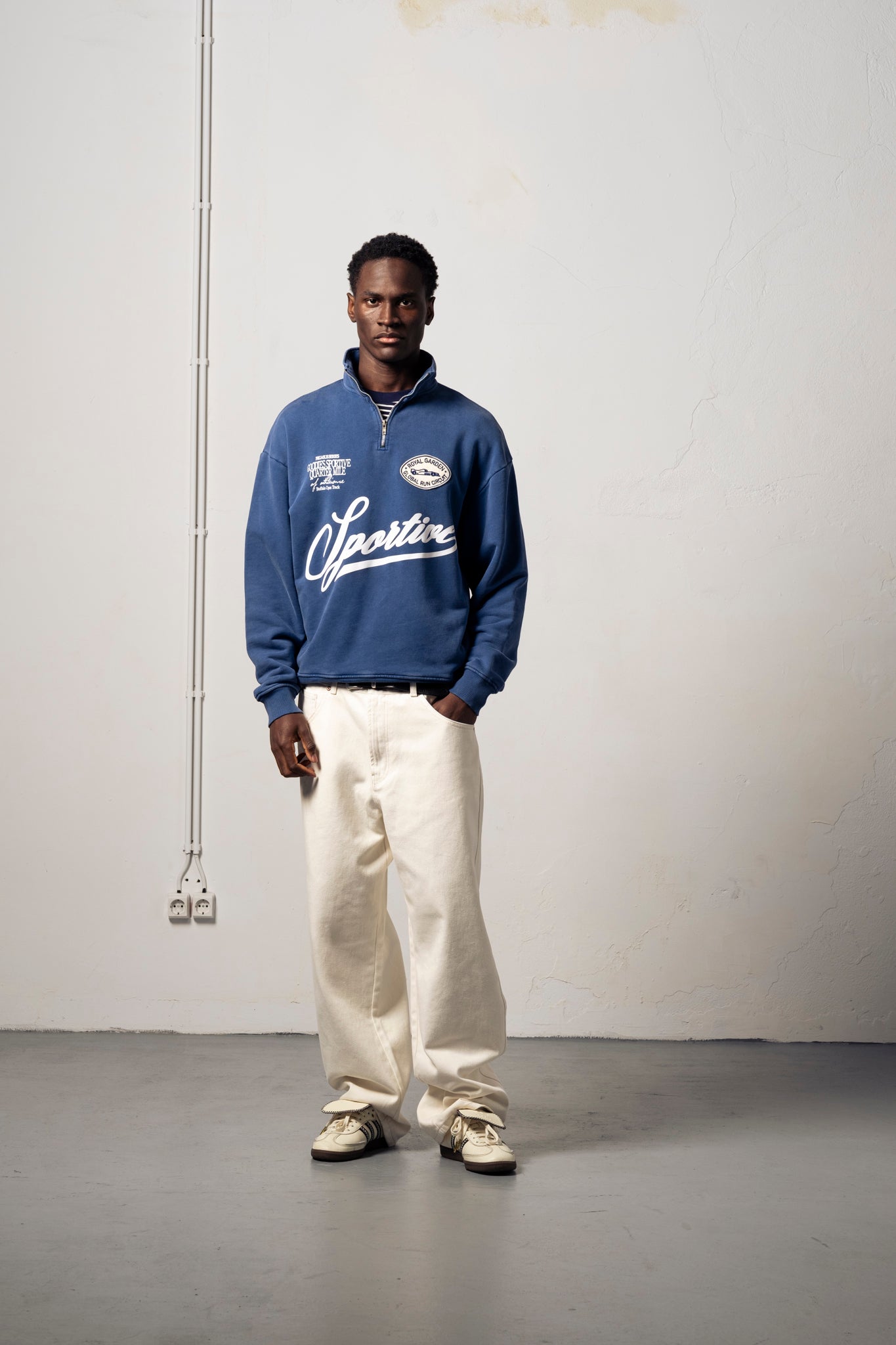 Goodies Sportive Royal Garden Halfzipper - Blue Fadeout