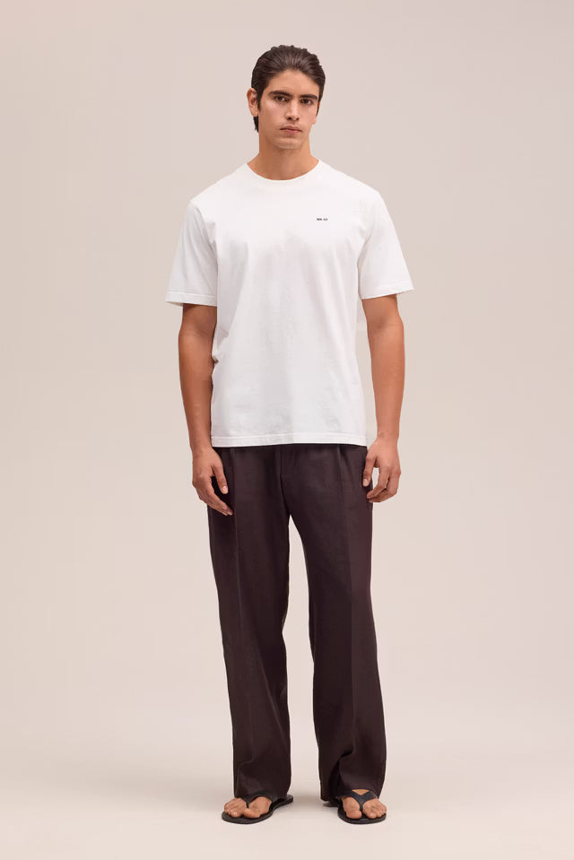 NN07 Adam Casual logo Pima T-Shirt - White