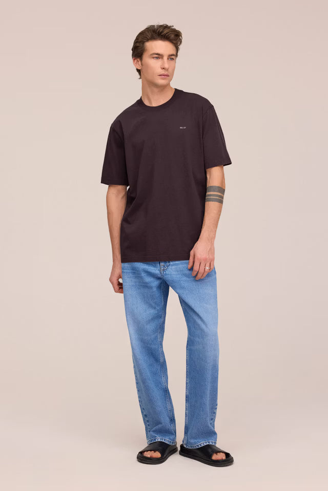 NN07 Adam Casual logo Pima T-Shirt - Brown