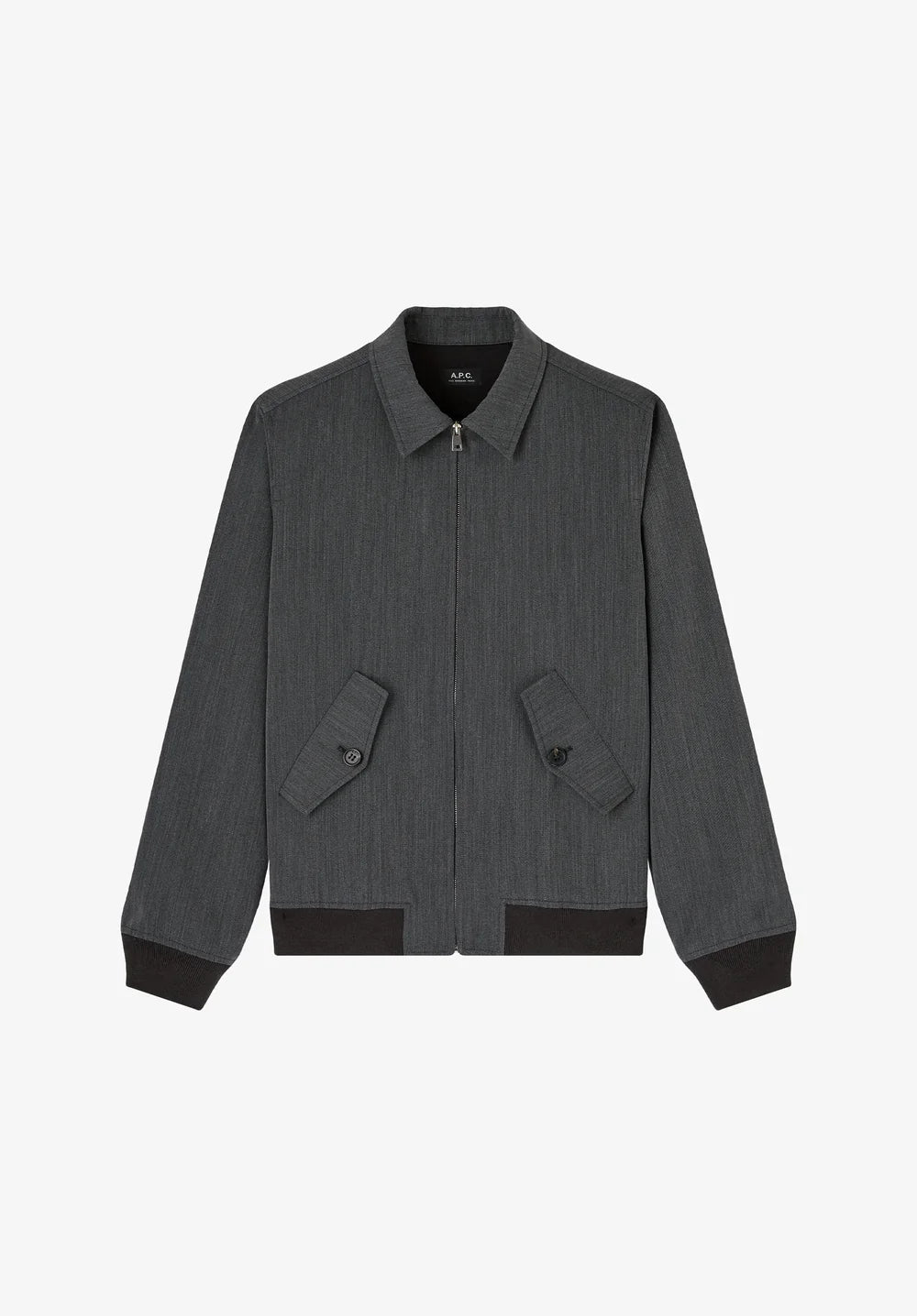A.P.C. Classic Grey Jacket in a Cotton-Wool Blend – Gris