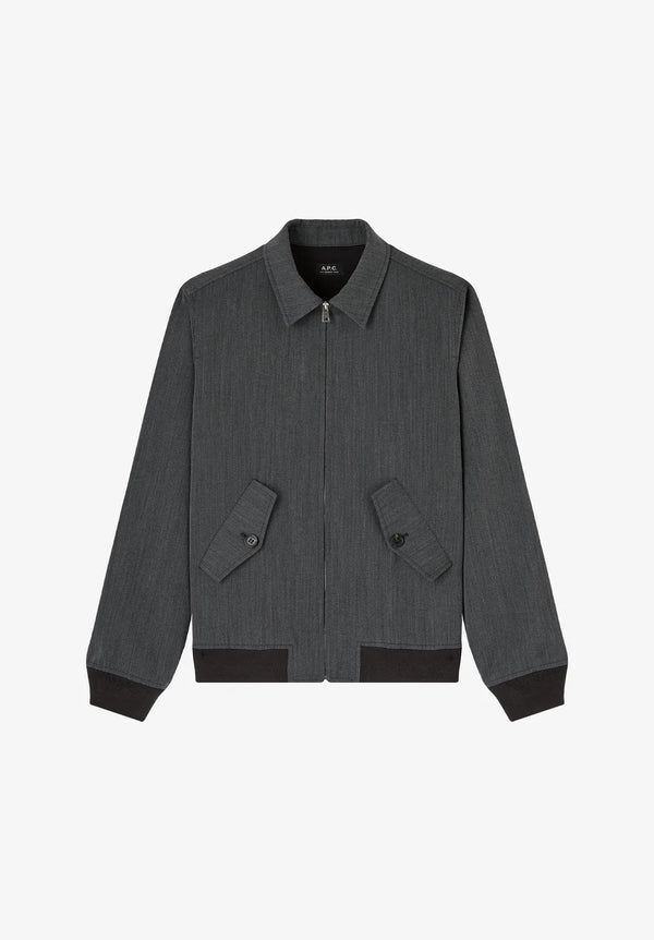 A.P.C. Classic Grey Jacket in a Cotton-Wool Blend – Gris