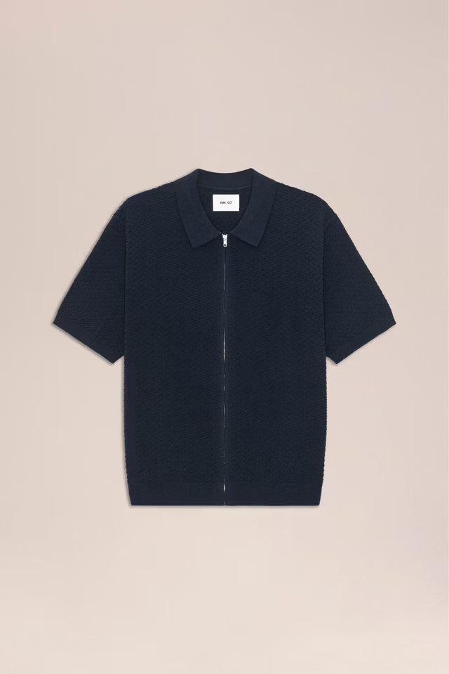 NN07 Gustav Textured Stitch cardigan - Navy