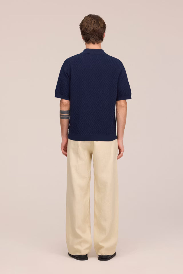 NN07 Gustav Textured Stitch cardigan - Navy