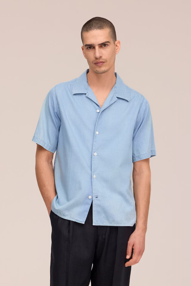 NN07 Julio Twill Shirt - Bleach Indigo