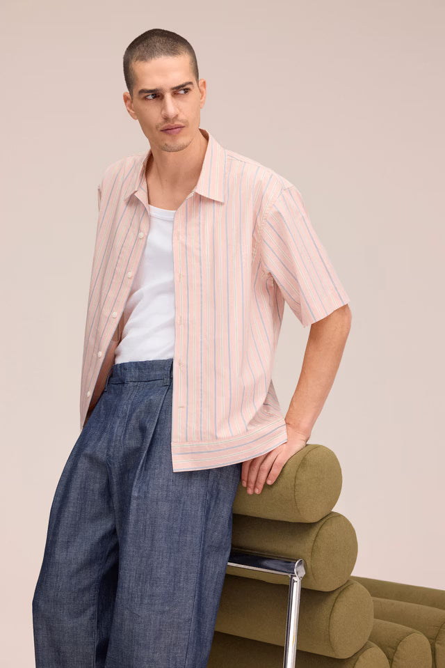 NN07 Reed Supima Cotton shirt - Pink Stripe