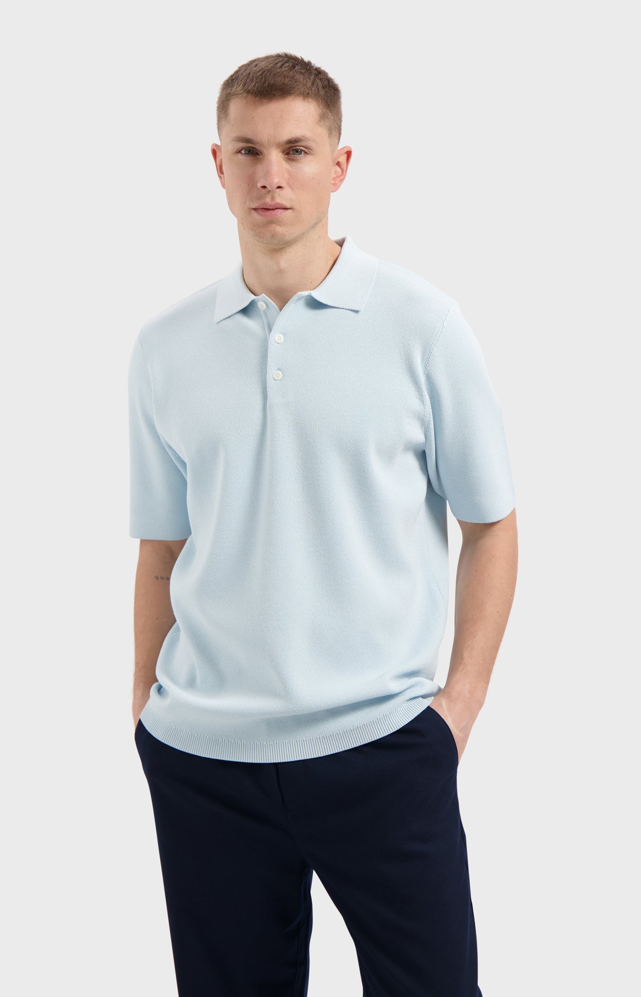 Law Of The Sea Tide Milano Knit Polo - Nantucket Breeze