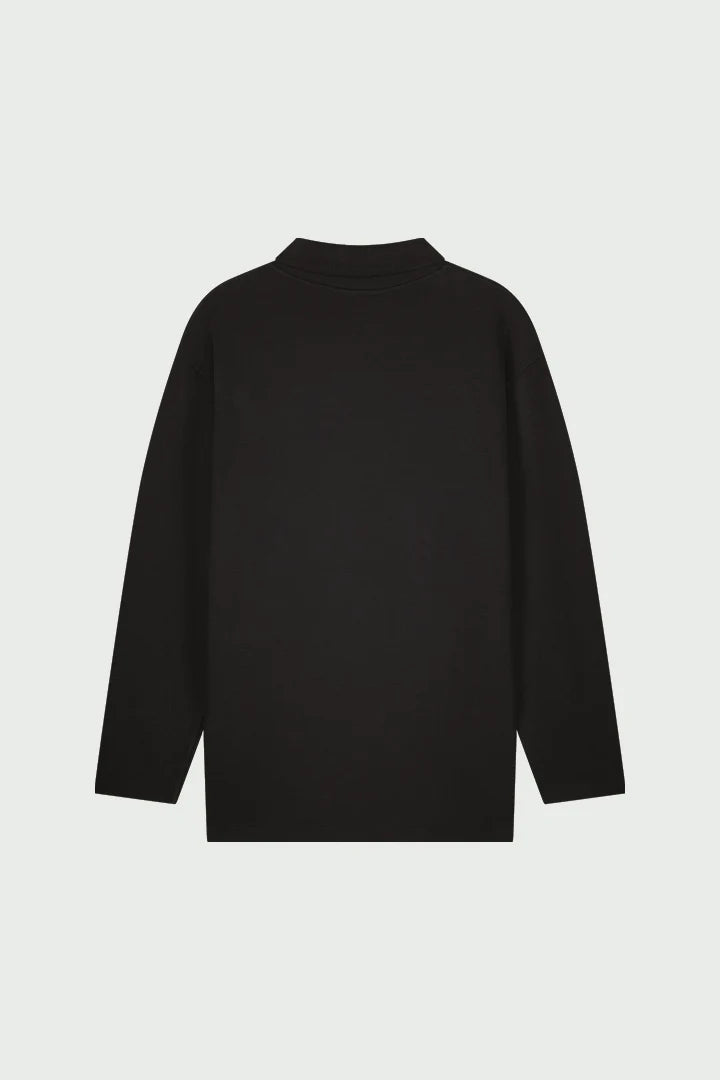 AMPÈRE Gijs Jacquard L/S Polo – Pirate Black