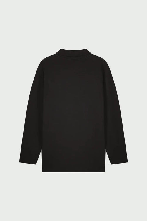 AMPÈRE Gijs Jacquard L/S Polo – Pirate Black
