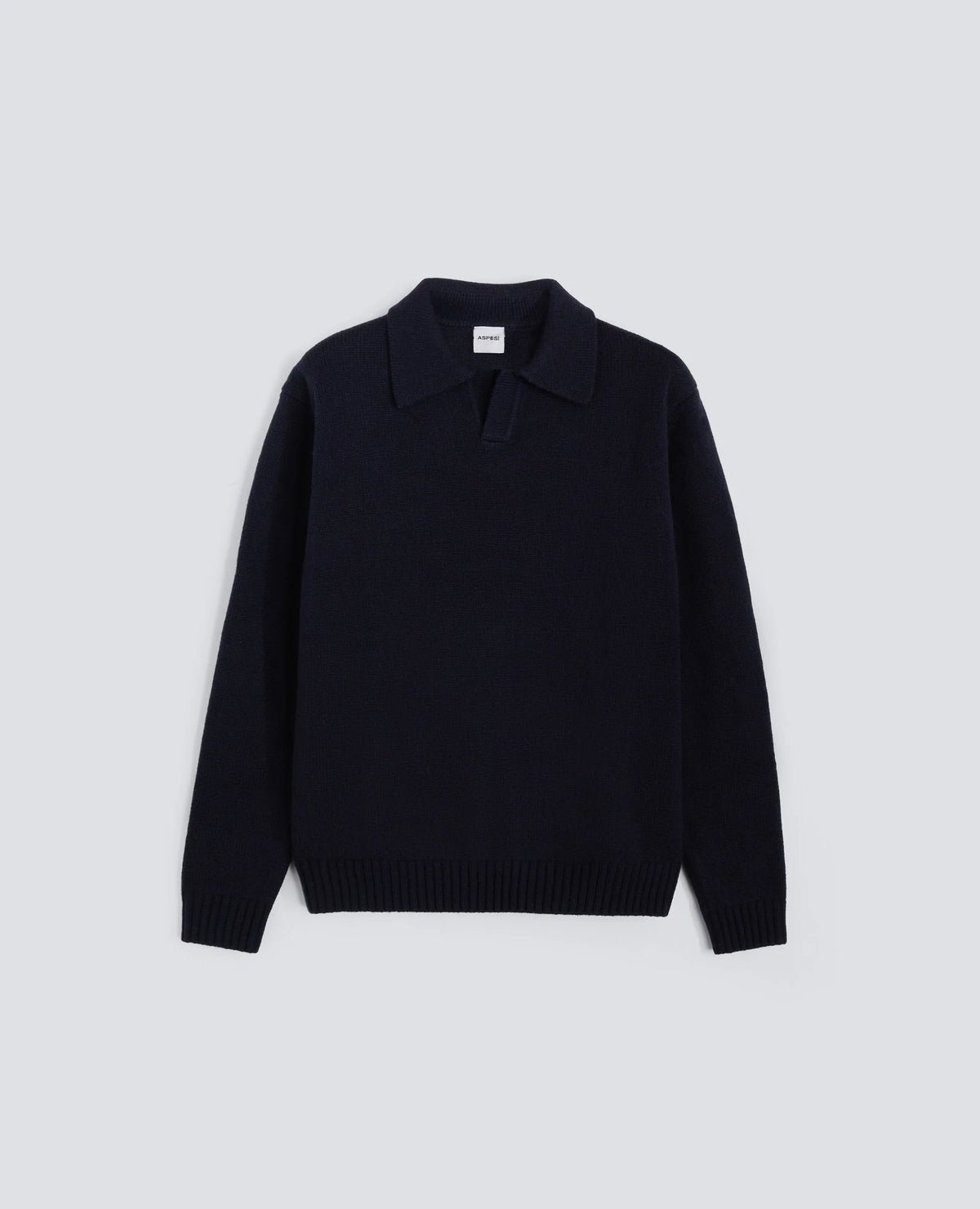ASPESI Wool Blend Polo Shirt – Navy
