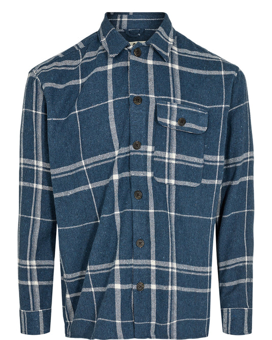 ANERKJENDT | Akoscar Check Overshirt - Indian Teal