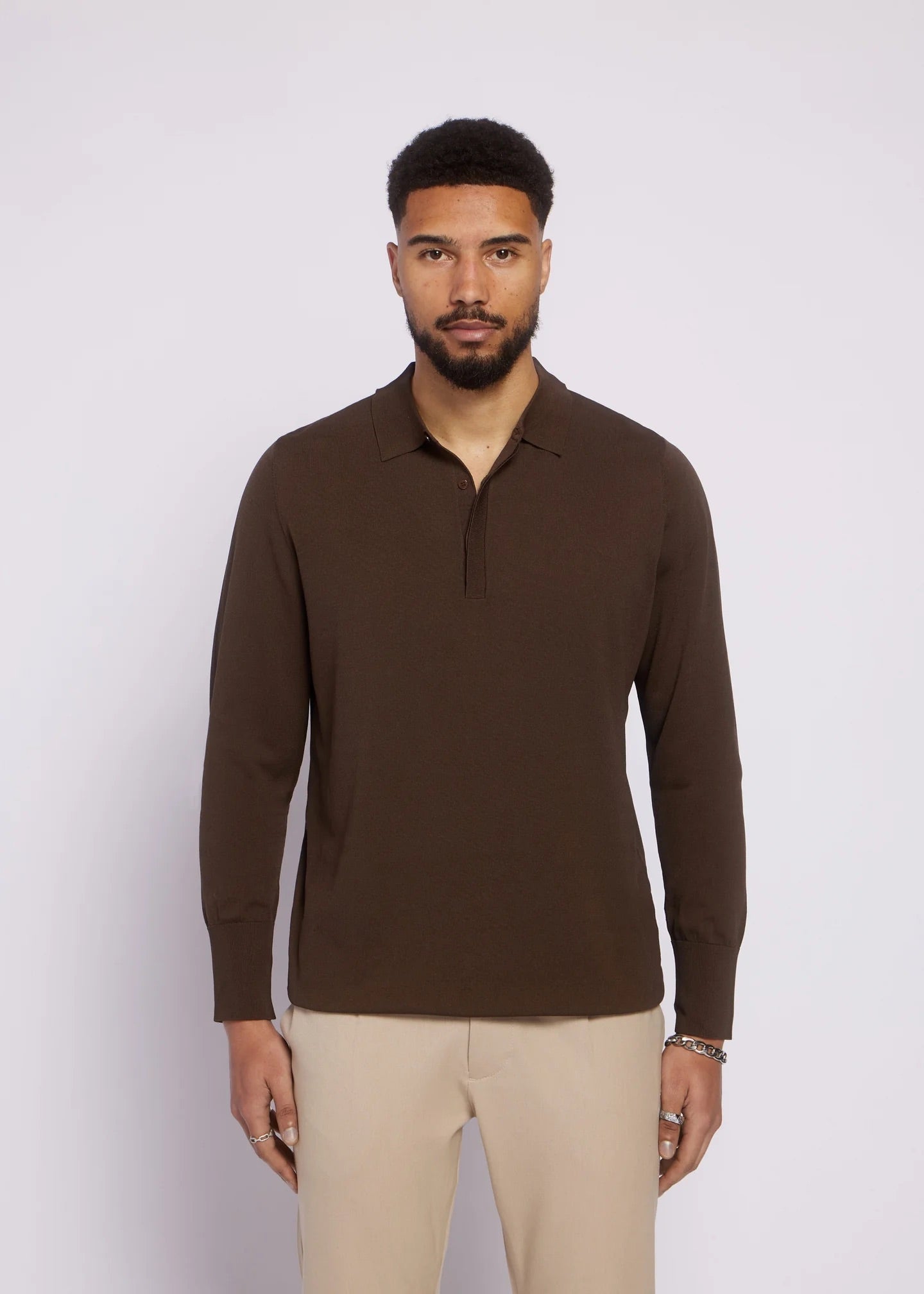 AEDEN | NOLANO POLO KNIT - GANACHE
