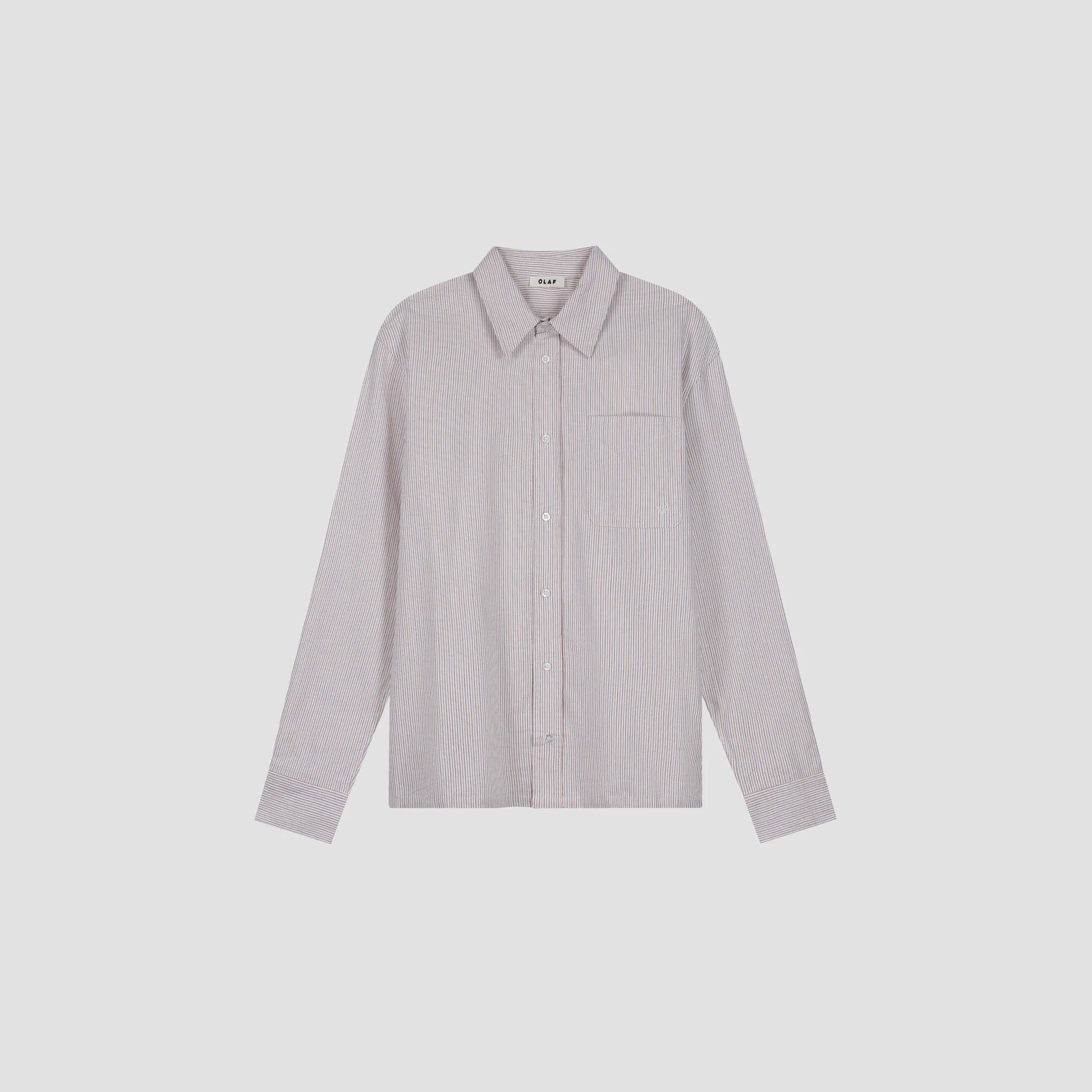 OLAF Oxford Relaxed Shirt – White / Adrenaline Rush
