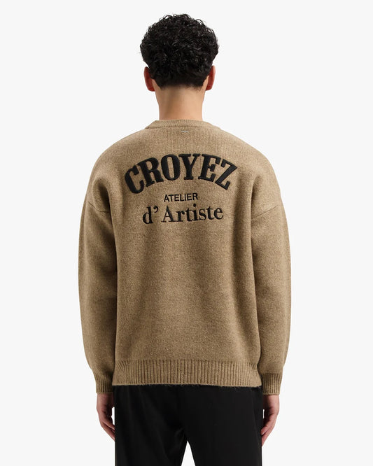 CROYEZ | GALLERY KNIT SWEATER - BEIGE/BLACK