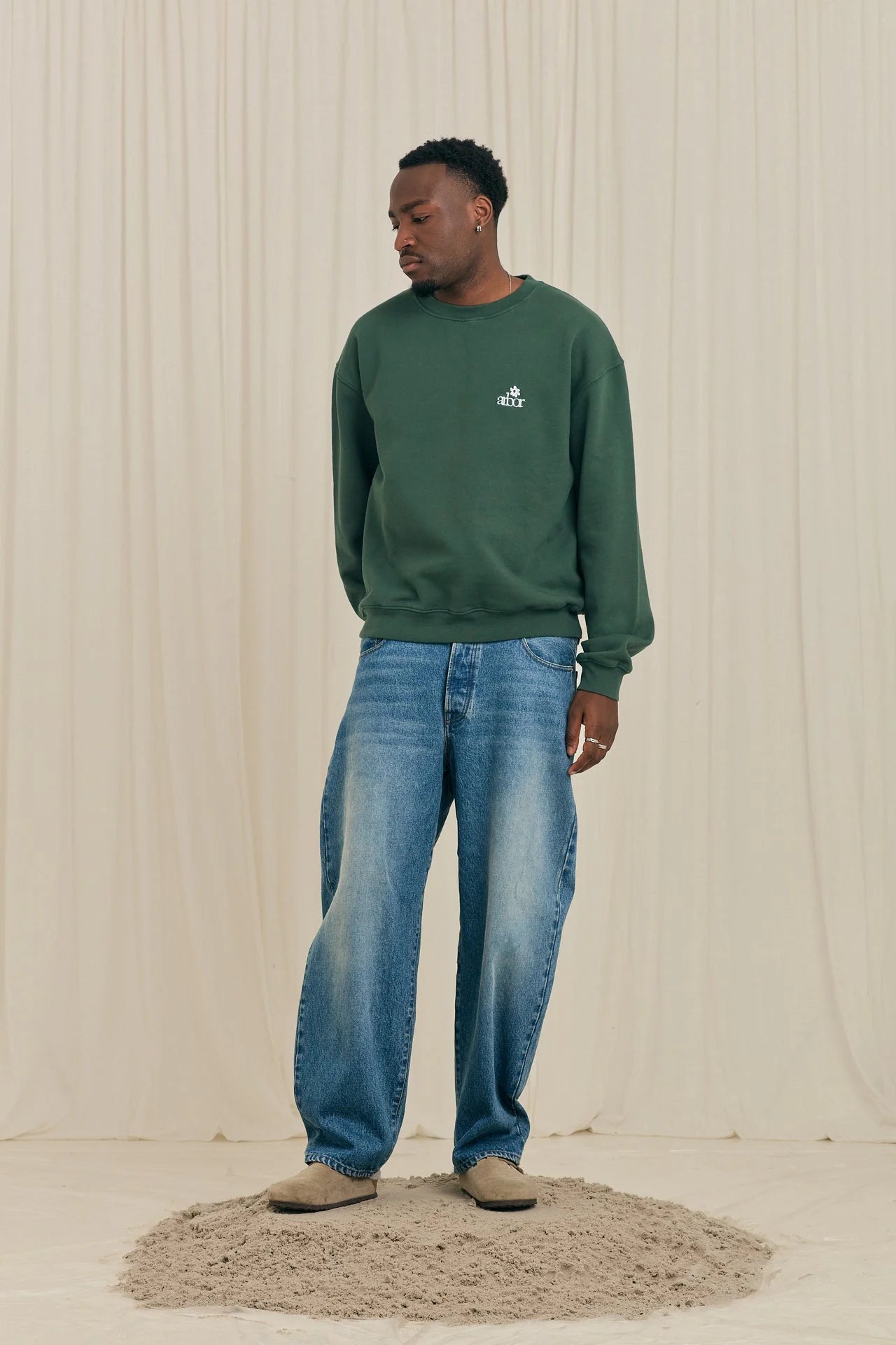 Arbor Antwerp Mini Flower Crewneck - Green