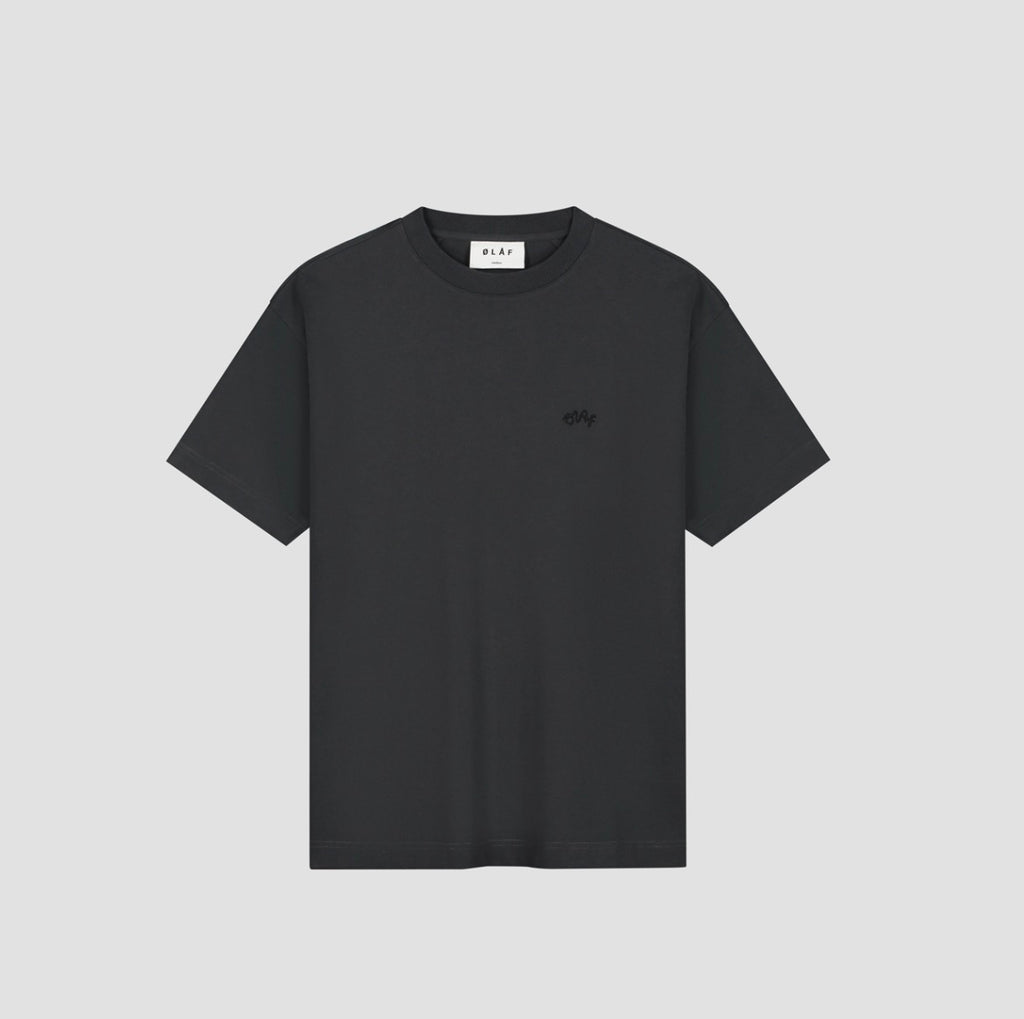 OLAF Washed Signature Tee – Charcoal