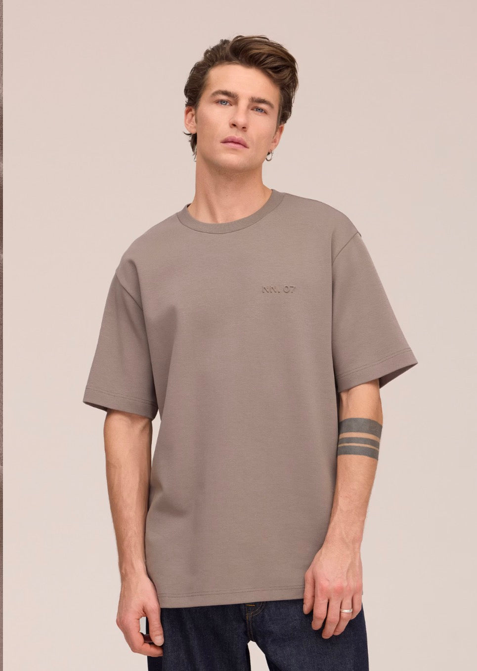 NN07 Nat Logo T-Shirt - Clay