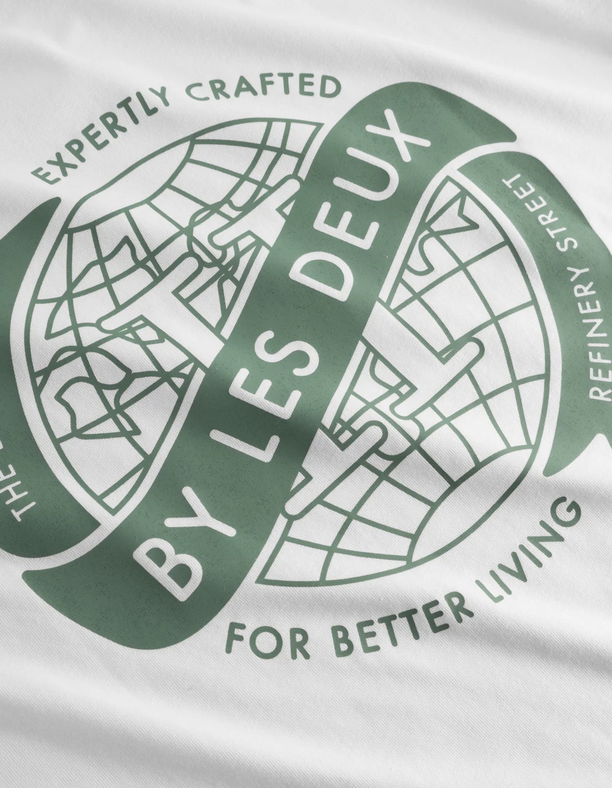 LES DEUX | Globe T-Shirt - White/Green