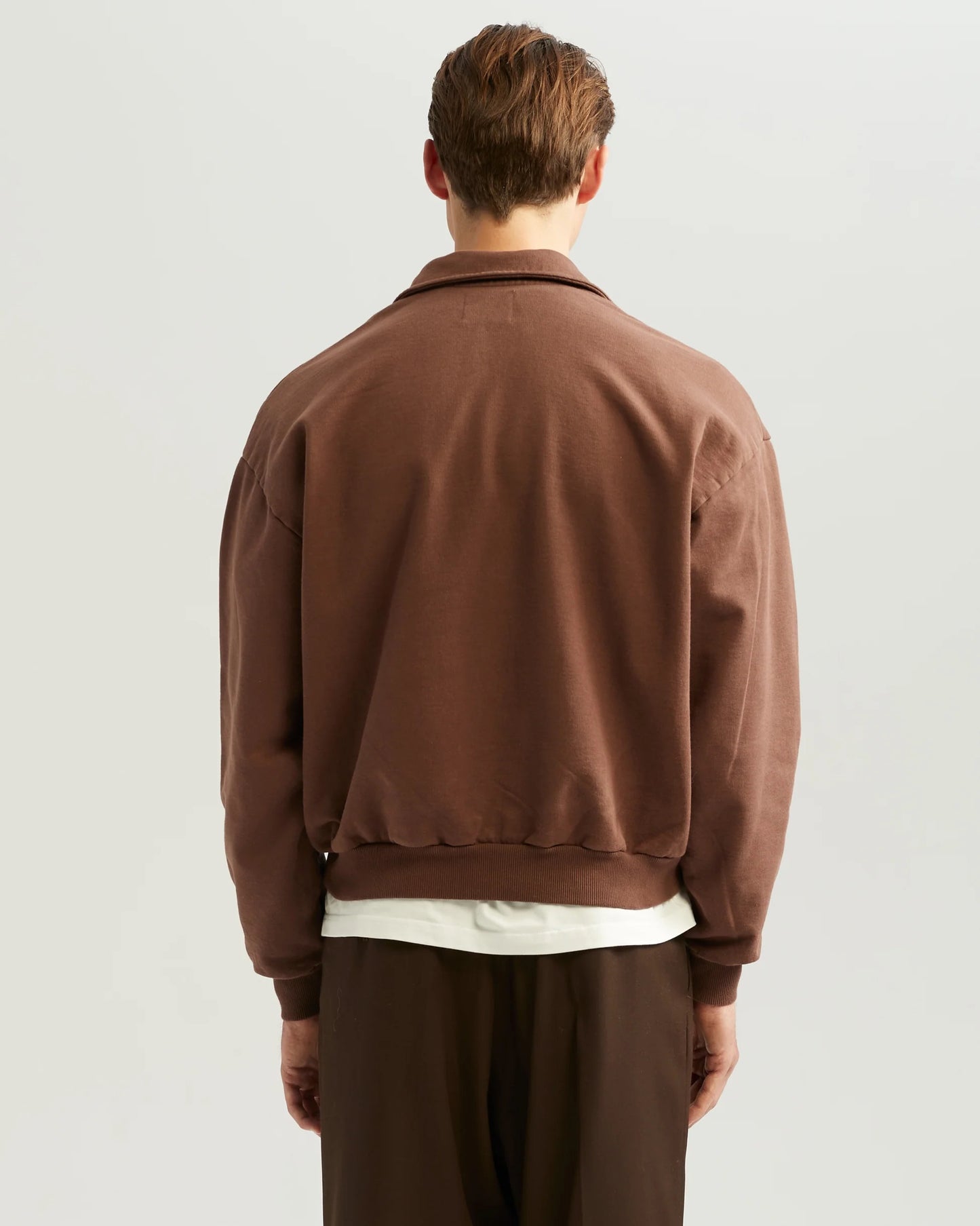 ANGE PROJECTS | ZIPPED ROLL-NECK SWEATER - BROWN