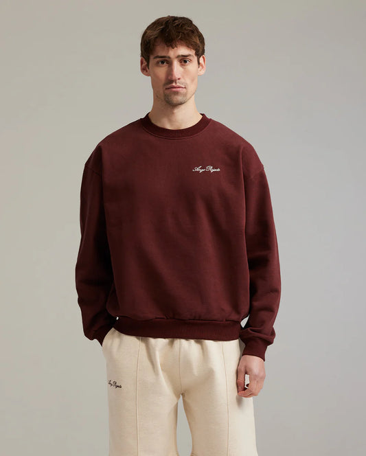 Ange Projects Script logo crewneck - Bordeaux