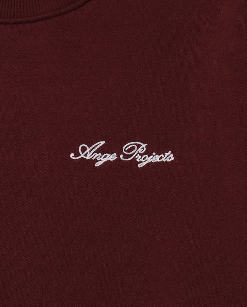 Ange Projects Script logo crewneck - Bordeaux