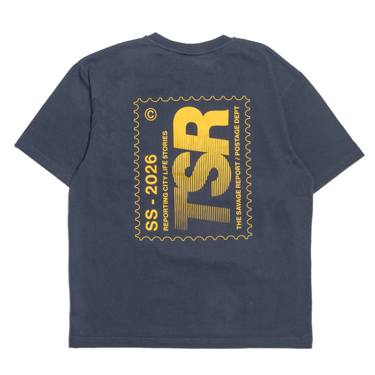 The Savage Report Stamp T-Shirt - Navy