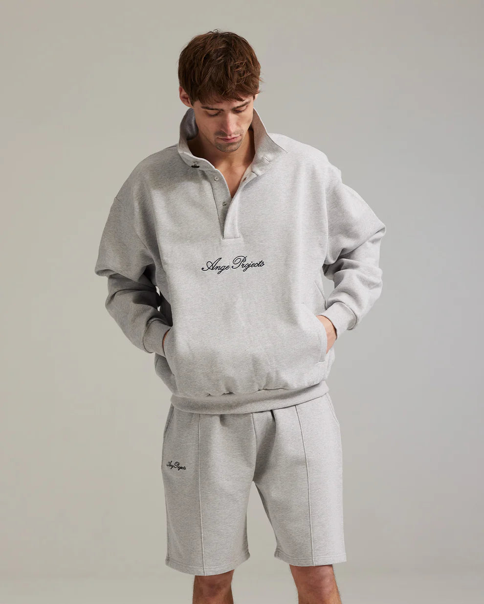 Ange Projects Button script rollneck - Heater Grey