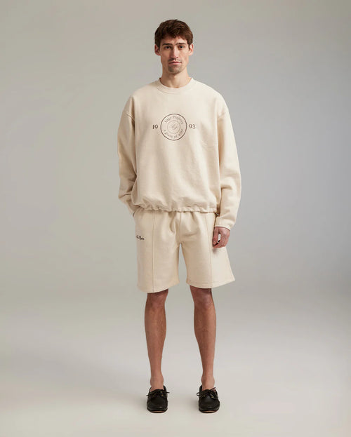 Ange Projects GOW shield adjustable crewneck - Oatmeal Melange